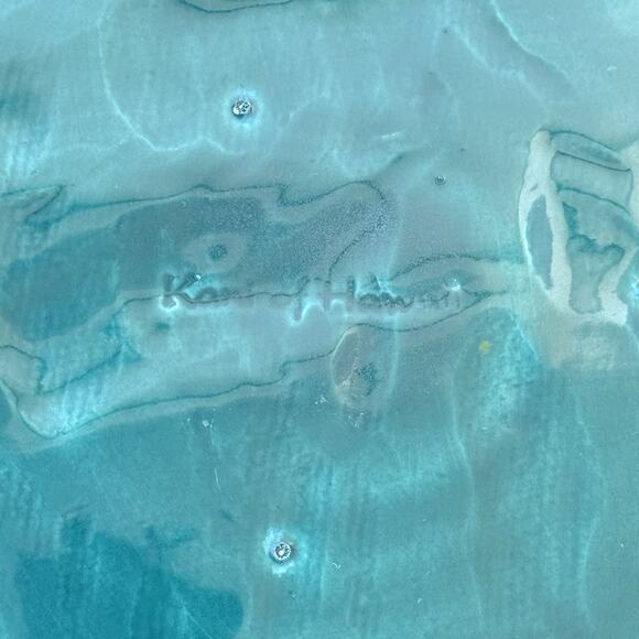 Kani of Hawaii Majolica Pottery Bird of Paradise Flower Plate - 10 1/2" Kona - Picture 6 of 6